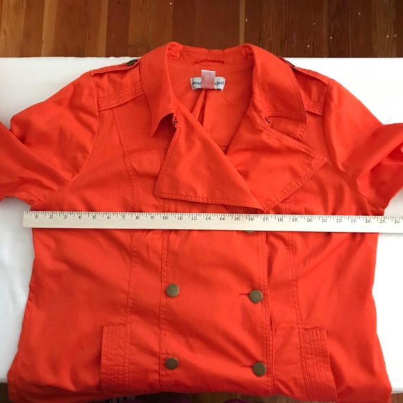 JESSICA LONDON Cotton Utility Jacket Denim Orange Jean Women’s Plus Size 18 2X - Picture 15 of 16